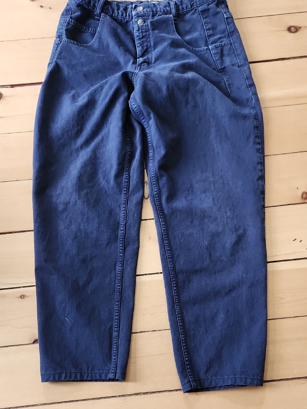 Vintage Guess Men's Dark Navy Chinos 33x34